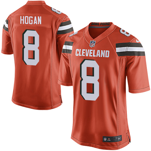 Men's Game Kevin Hogan Nike Jersey Orange Alternate - #8 NFL Cleveland Browns